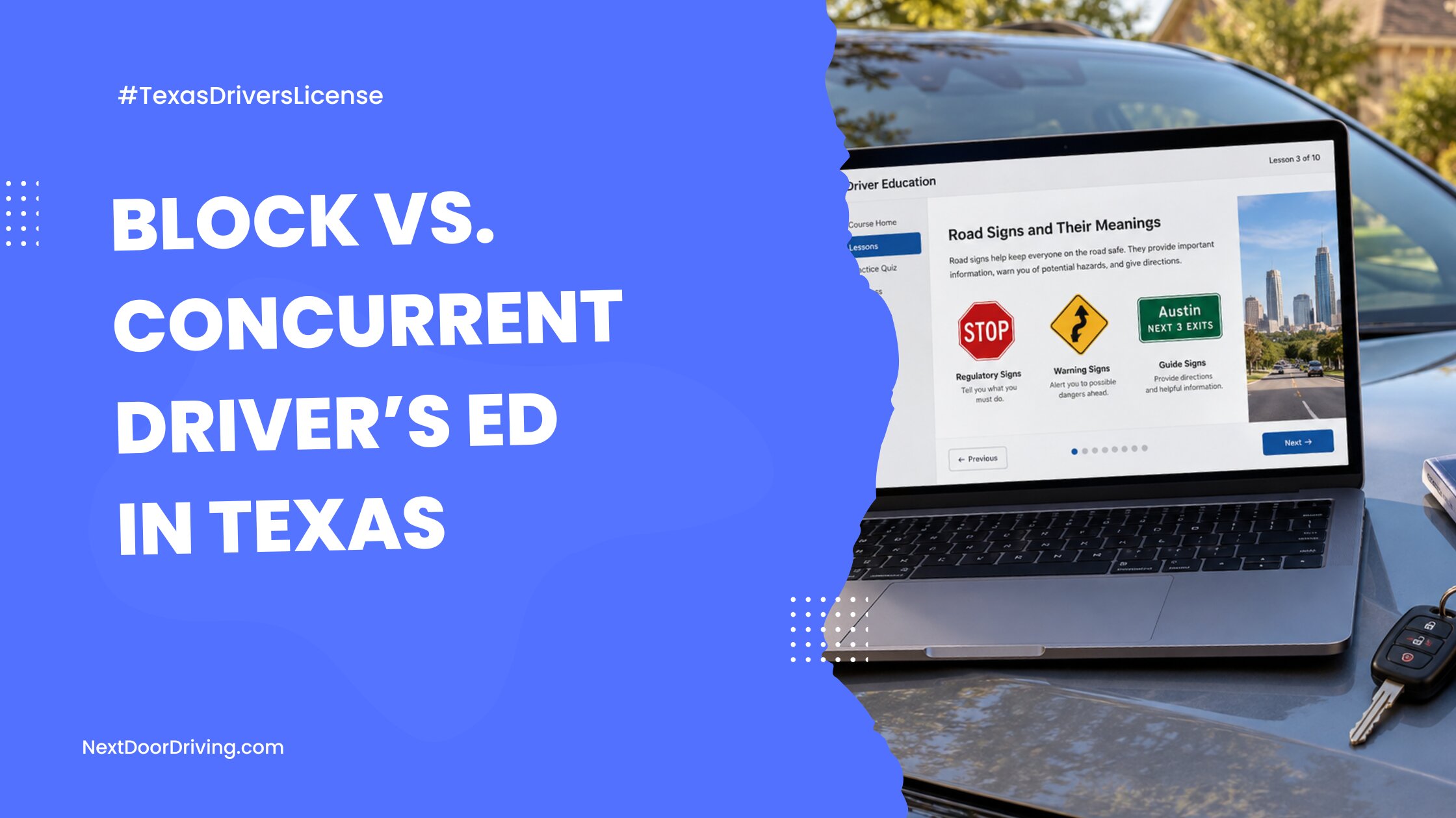 Block vs. Concurrent Driver’s Ed in Texas 